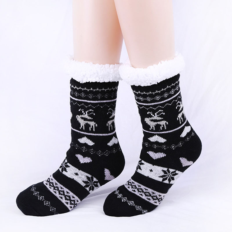 thumbnail image 1 of Zapatillas calcetines, calcetines para el hogar, calcetines de suelo, calcetines de algodón antideslizantes de terciopelo para adultos europeos y americanos para mujer, 1 of 4