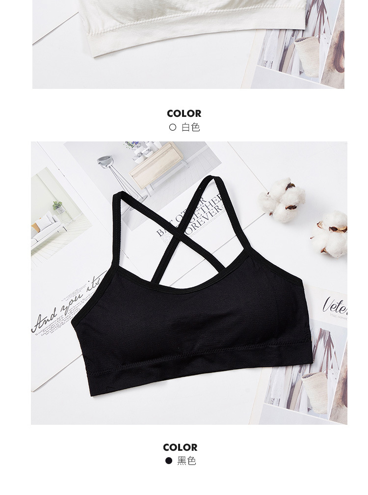 Single-cross beauty back, seamless halter vest, detachable massage chest pad, women's underwear, anti-glare chest wrap detail image 7