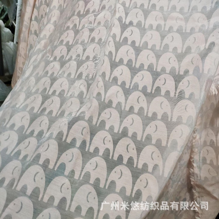 烧花工艺 镂空轻柔童装 天丝棉小象印花 清新女装 裙装面料