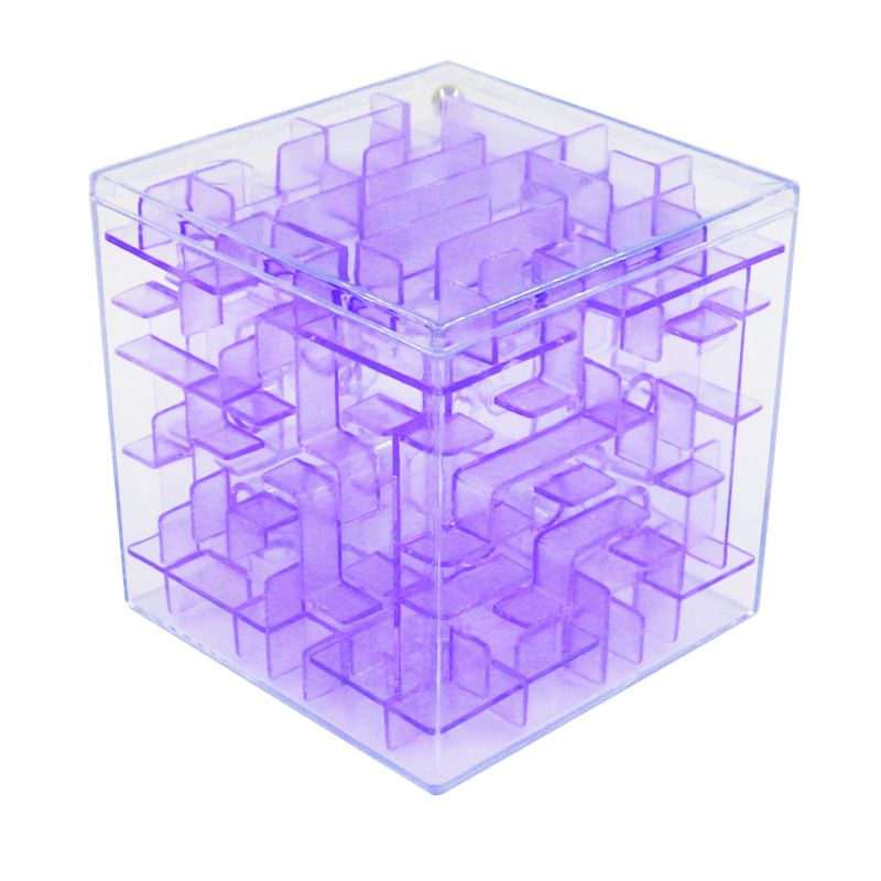 Juego de entrada de bola de equilibrio de mano de inteligencia para niños 3D juguete de cubo de laberinto de inteligencia transparente tridimensional