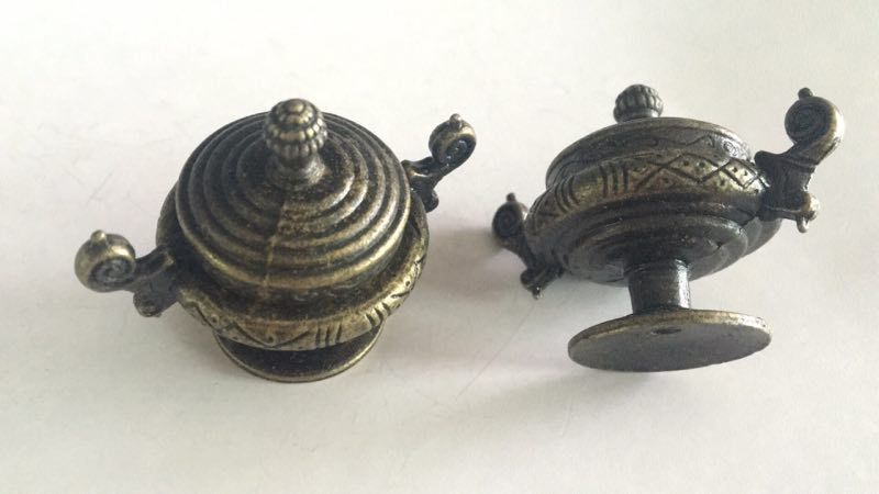 仿古铜拉手拉环单孔圆形青古红古亮铬欧式简约