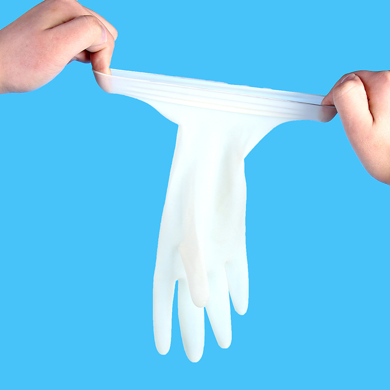 En stock guantes de látex desechables espesados guantes de goma sanitarios del hogar industrial Protección Laboral guantes elásticos de alta