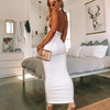 Hot neck deep V-neck open back fashion tight cut out dress