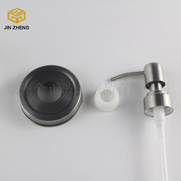 28口按压式内螺纹 浴露皂液器 不锈钢按压皂液器 五金洗手液泵头
