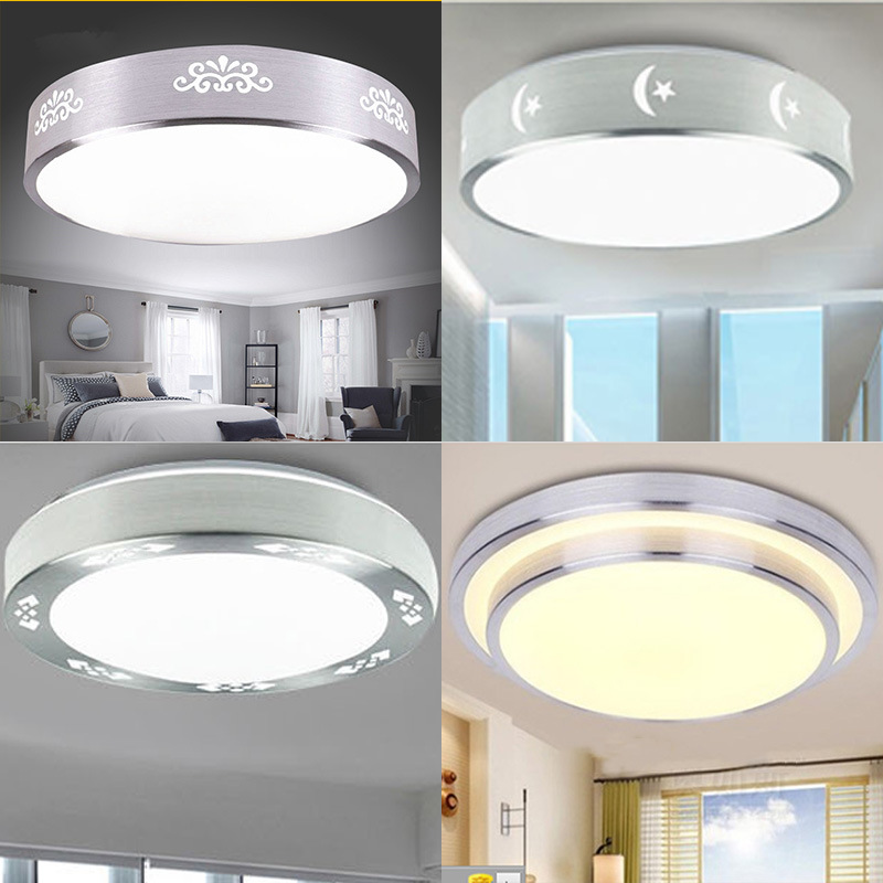 led吸顶灯简约现代铝材圆形卧室餐厅过道灯客厅灯走廊阳台吸顶灯|ru