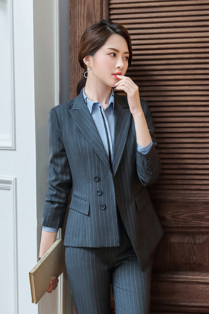 Professional trousers suit striped long sleeves autumn and winter