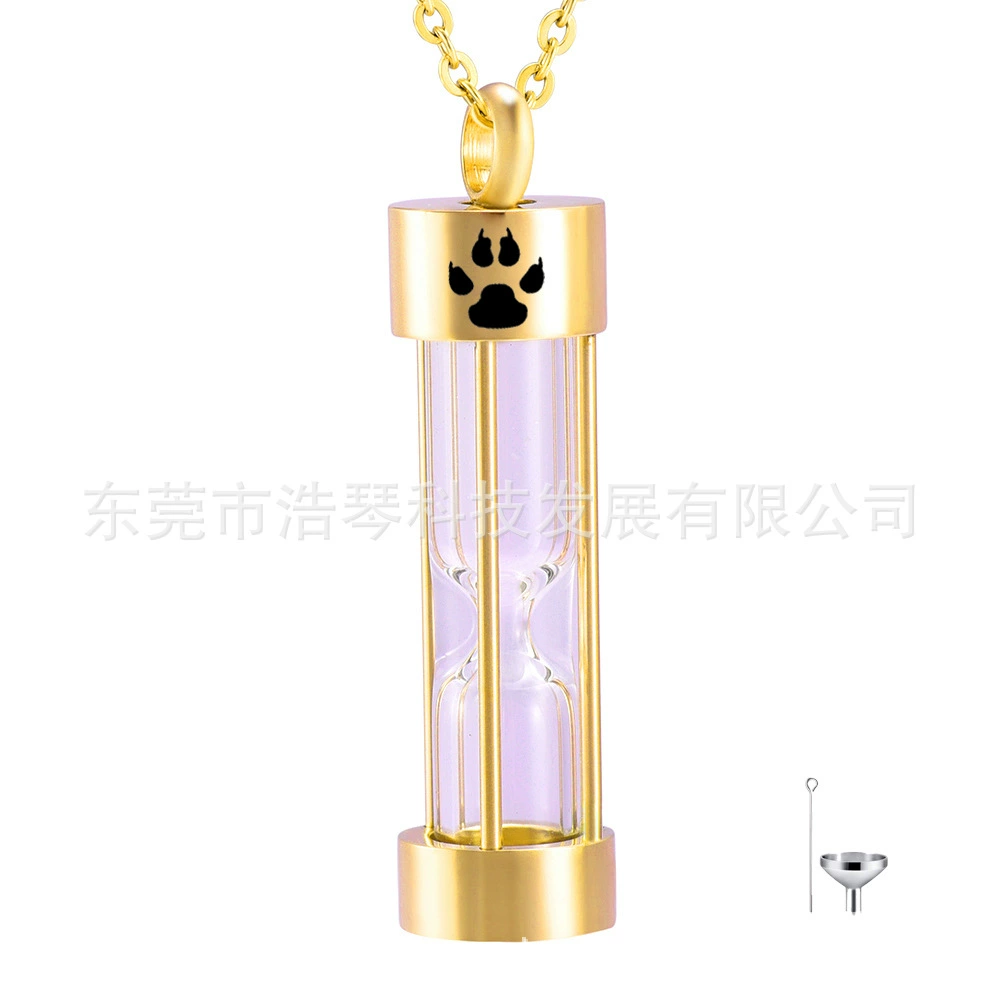 Европейские и американские популярные памятные родственники мой пепел ожерелье Золотое стекло песочные часы коготь печать пепел шкатулка кулон флакон духов