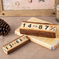 ZAKKA solid wood decorative calendar craft desk calendar wooden piece small calendar desk perpetual calendar