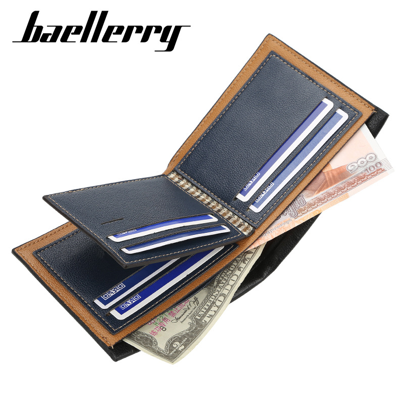 Men'S Short Korean Multi Card Three Fold Fashion Alligator Soft Leather Zero Wallet