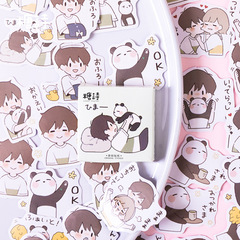 Sugar Poetry Box Packaging Sticker Panda Youth Series Japanese Handmade Album Decoration Sticker Cover DIY Sticker