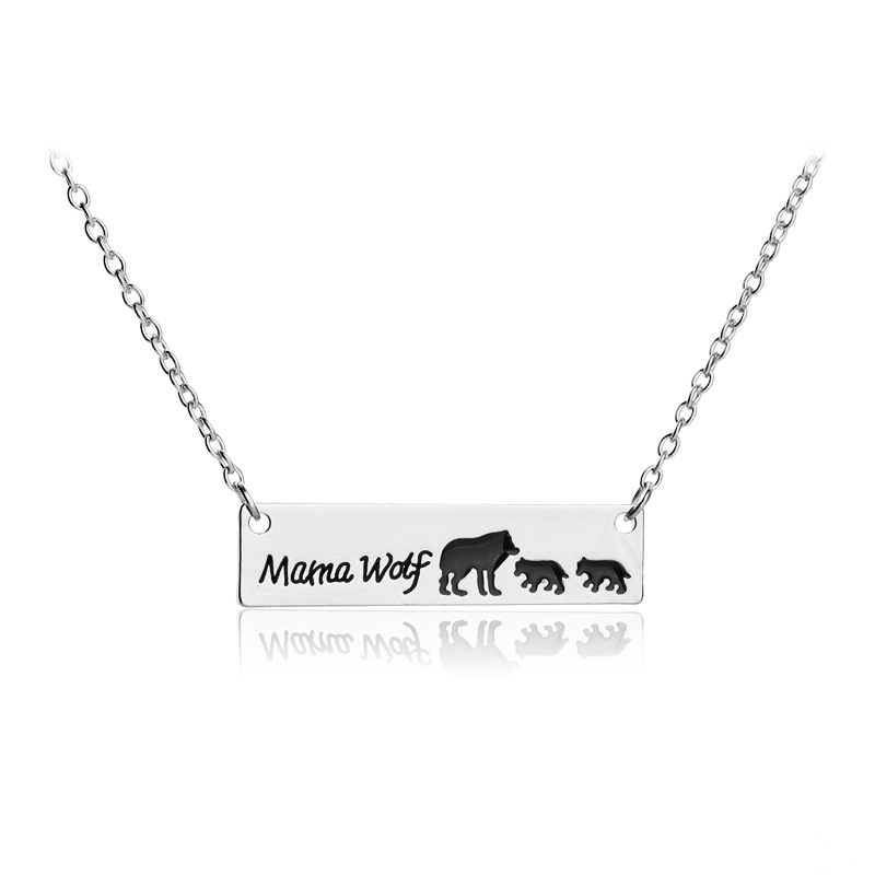 Commerce Extérieur Populaire Style Baisse De Pétrole Loup Mère Collier Cadeau Du Jour De Mère Maman Loup Loup Pendentif Collier Accessoires Pour Femmes display picture 7