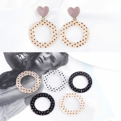 韓國時尚幾何圓圈波點亞克力耳墜耳飾 DIY手作飾品耳環配件材料