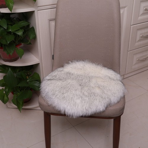 Ins Round Wool-like Cushion, Plush Rug, Long Fur Cushion for Sofa Chairs, Cute Girl Cushion