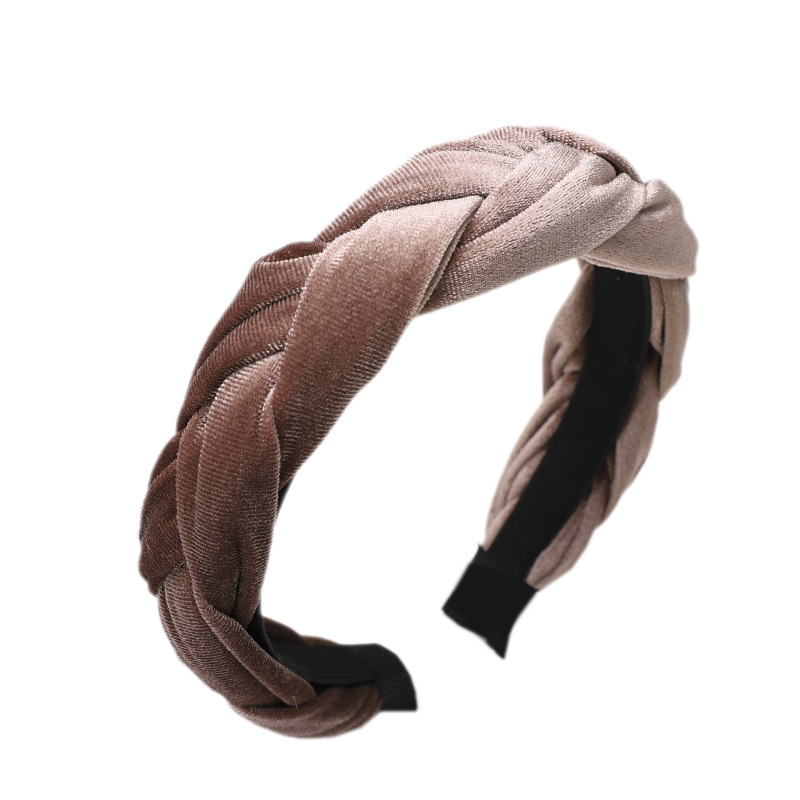 Heiß Verkauftes Europäisches Und Amerikanisches Samt Stoff Geflochtenes Stirnband Koreanisches Kreatives Twist-stirnband Haarkarte Hersteller Yiwu Großhandel display picture 3