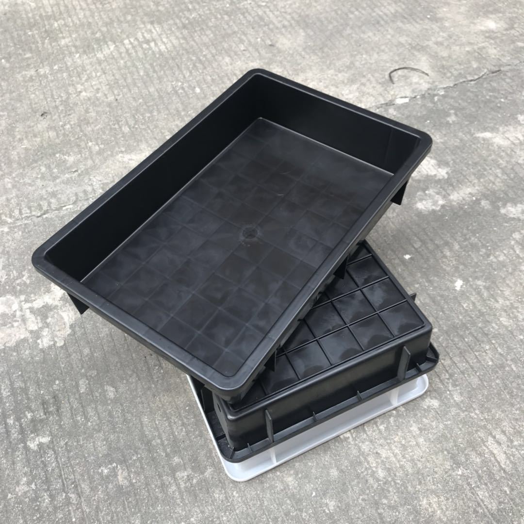 东莞厂家供应560*370*80防静电吸塑盘电装车间黑色方盘防静电托盘