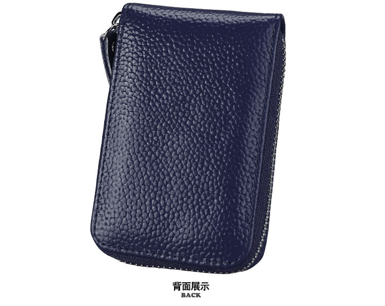 60g Weight Zipper Closure Type Business Occasion Genuine leather Material Solid Color Pattern Unisex Gender Coffee, Royal Blue, Orange, Dark Blue, Pink, Purple, Red, Green, Yellow, Black Color Unisex Solid Color Genuine Leather Coffee Royal Blue Orange Zipper Card Holders 56