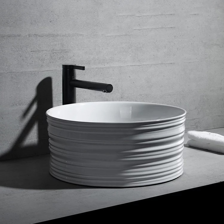 Nuevo simple europeo alivio arte Cuenca del lavabo redondo lavabo profundo lavabo de cerámica lavabo personalidad creativa lavabo