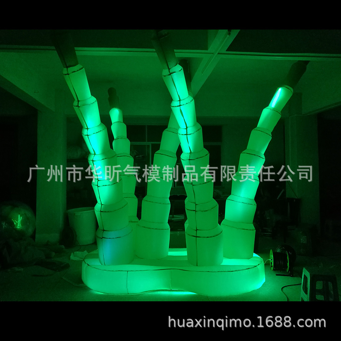 节日充气发光灯光气模灯光竹子卡通模型大型加厚PVC升空月亮气模