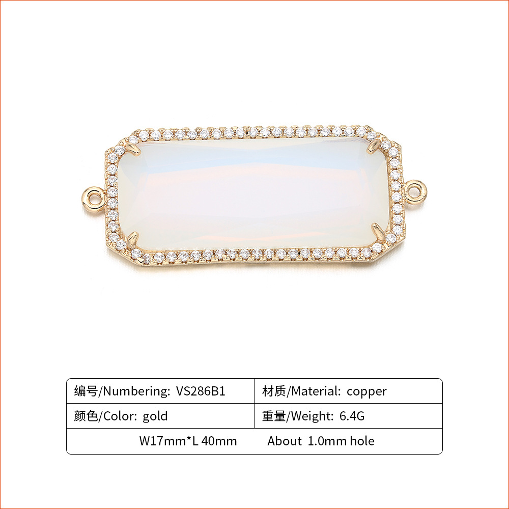 Simple Rectangle Micro-inlaid Zircon Jewelry Accessories Wholesale Nihaojewelry display picture 3