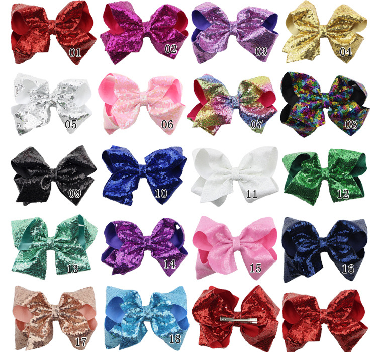 Kid's Sweet Shiny Bow Knot Cloth Sequins Hair Clip display picture 1