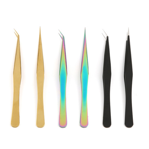 Special gold feather clip for beautiful eyelashes, colorful golden eyelash grafting tweezers, false eyelash grafting tools