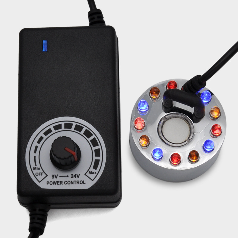 雾量可调石磨盘摆件流水造雾阳台假山造景24v1.5A小型雾化器