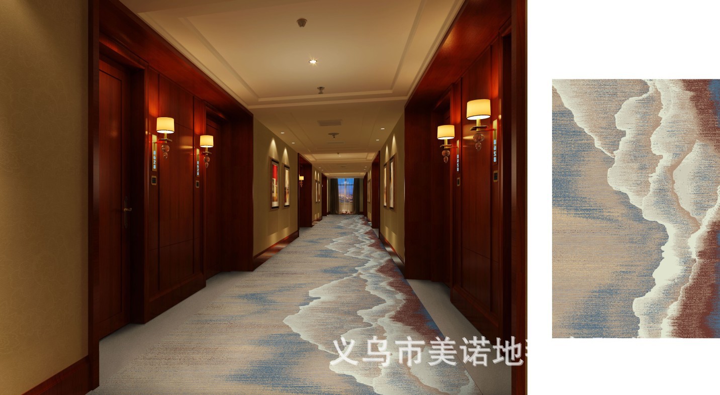 酒店宾馆走廊过道地毯 防火地毯 阻燃B1级高清印花满铺地毯-阿里巴巴