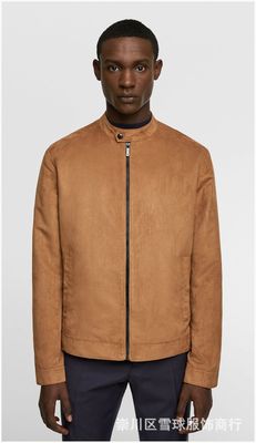 2019秋季新款za绒面夹克男立领修身青年大码欧美潮流男装外套外贸|ms