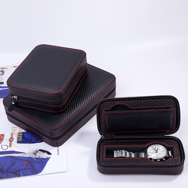 新款皮革拉链包商务手表盒高档首饰收纳手表展示盒手表盒厂家批发