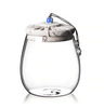 New flower cloth cover tea tank transparent glass storage tank sealing tank household candy storage tank flower tea pot