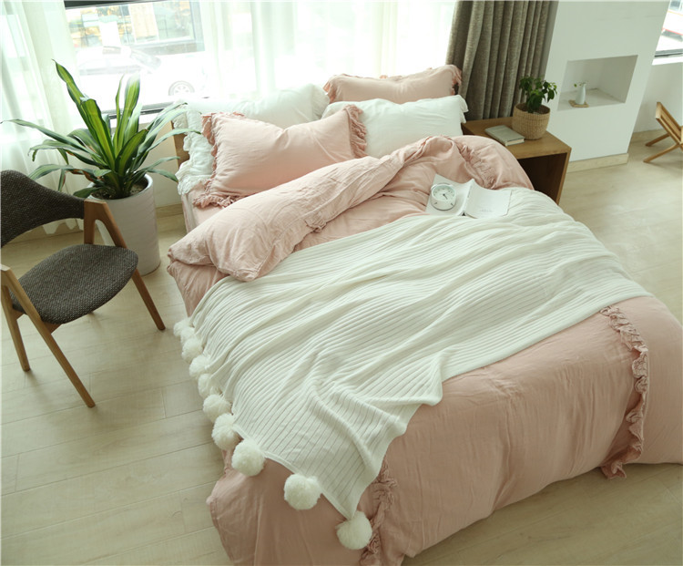 Lehká luxusní severská jednoduchá celobavlněná černá keprová deka do hotelové ložnice, vlněná deka, povlečení_voghion.com