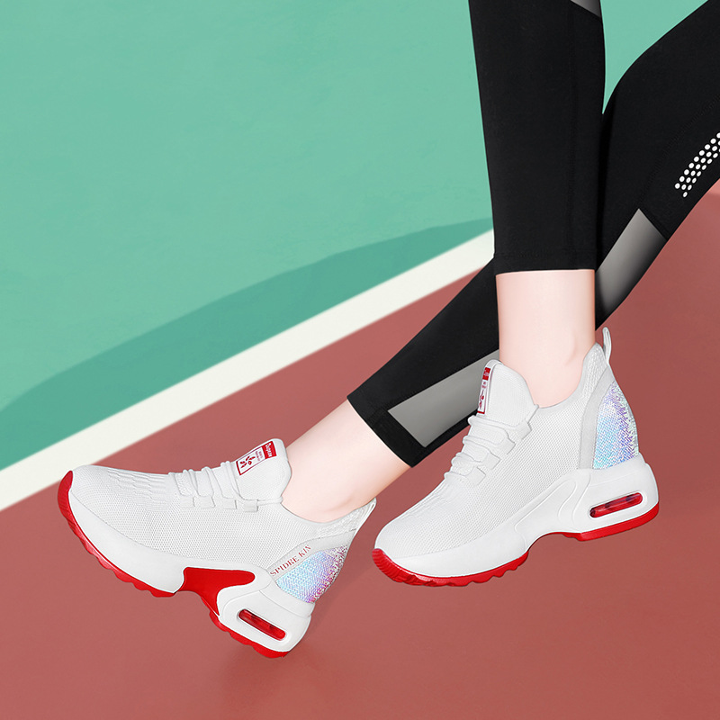 ins gym shoes Ultra-fire Women's Shoes 2019 new pattern Flat bottom The increase in The thickness of the bottom Casual shoes Spring Versatile Diddy