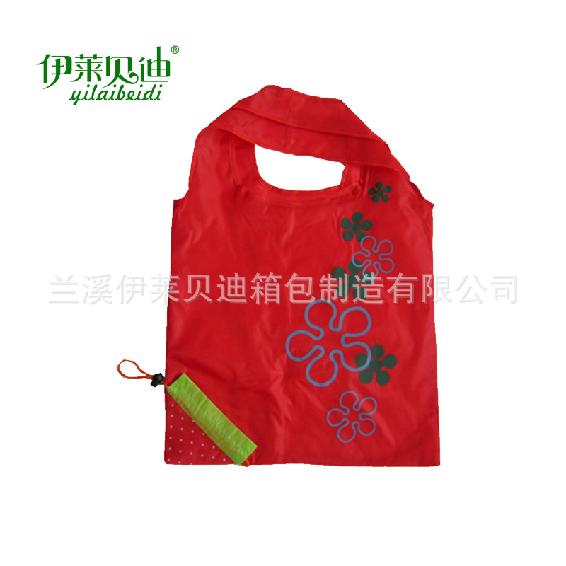 现货水果袋100个起批 涤纶草莓袋折叠袋 促销礼品购物袋厂家