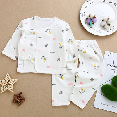 逗米鼠 春秋新款0-6个月内衣套装 新生儿薄棉宝宝两件套 厂家直供|ms