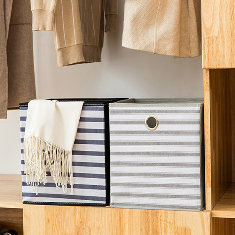 源头厂家桌面收纳盒收纳箱学生宿舍桌面简约布艺整理箱可折叠