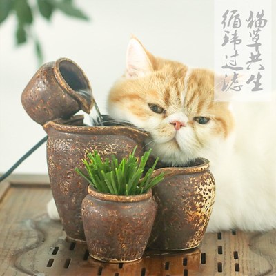 小水缸 宠物智能自动循环活氧饮水机小狗猫咪喂水机器水盆喝水器|ms