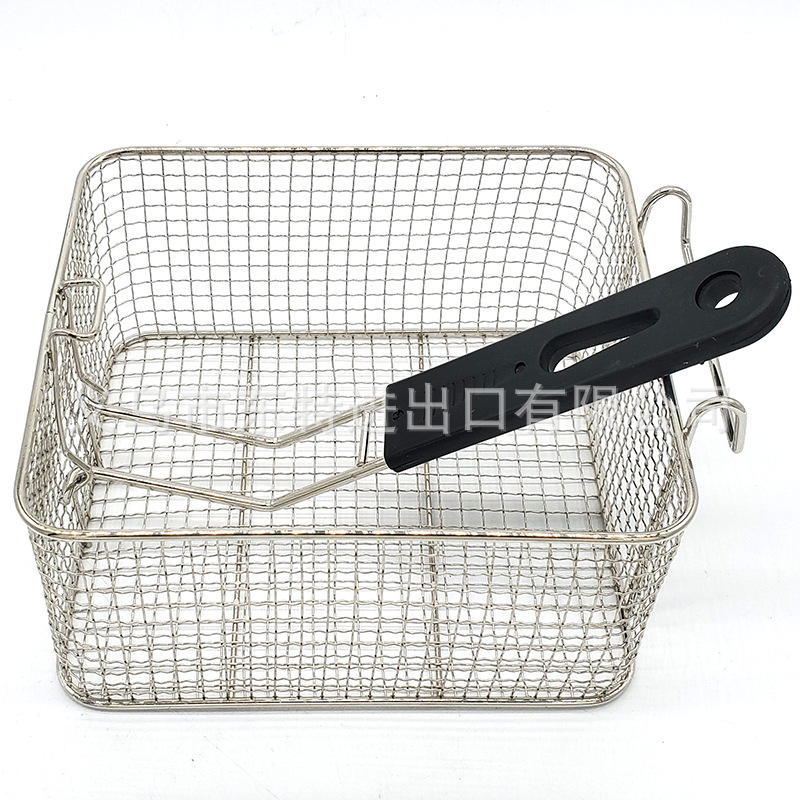Factory direct sales of stainless steel oil-frying baskets, American fast food, French fries, fried chicken, oil-draining spatula, hamburger oil-draining baskets detail image 10
