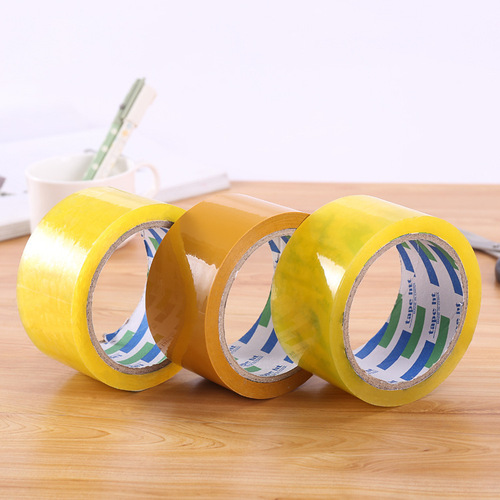 Factory wholesale transparent packing tape sealing tape express tape yellow 50 meters