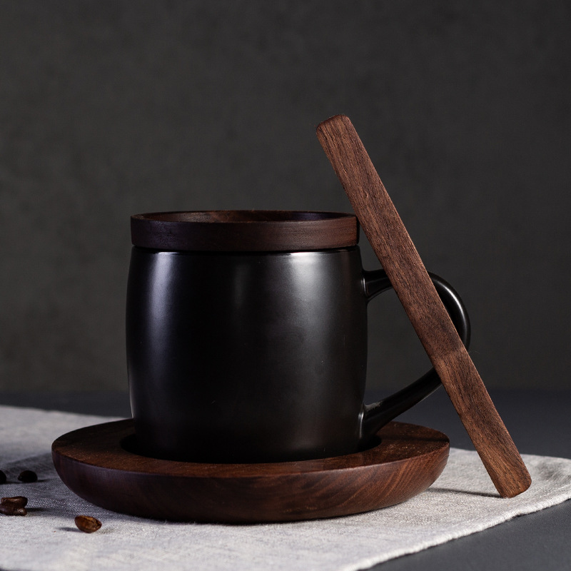 Taza de café grande Taza de cerámica con taza de nuez Taza de cerámica