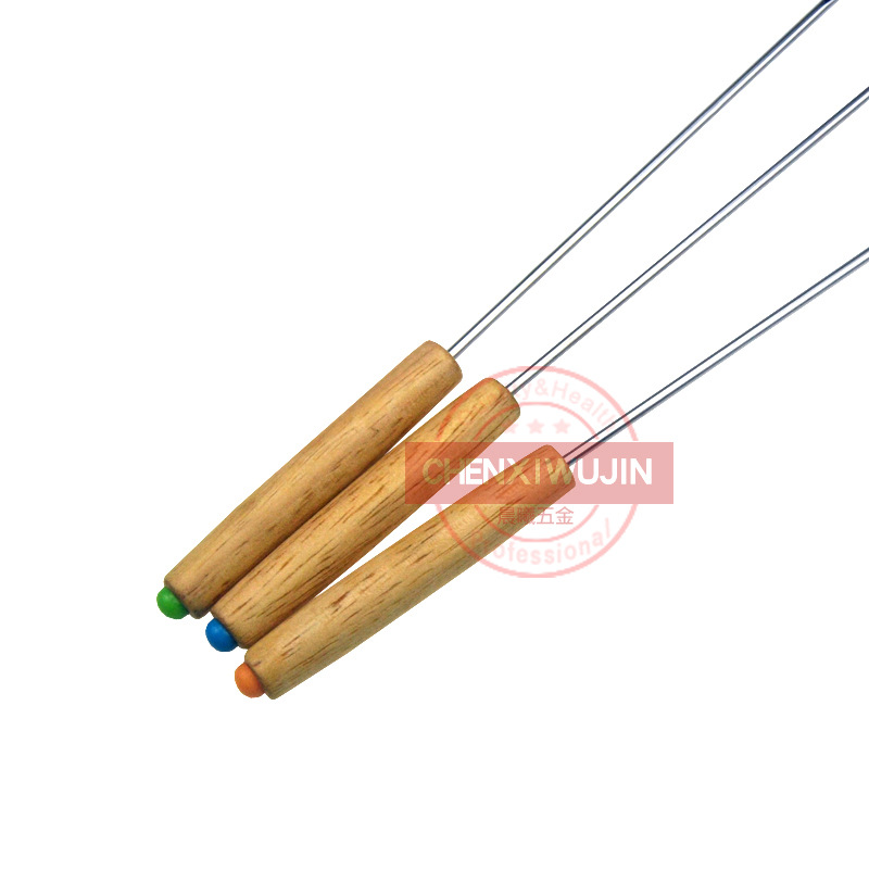 廠家直供6件套木柄火鍋叉戶外燒烤用具燒烤叉店里麻辣燙火鍋簽