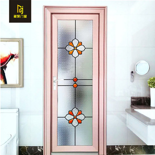 90 flat door factory direct villa bathroom toilet hollow glass aluminum alloy