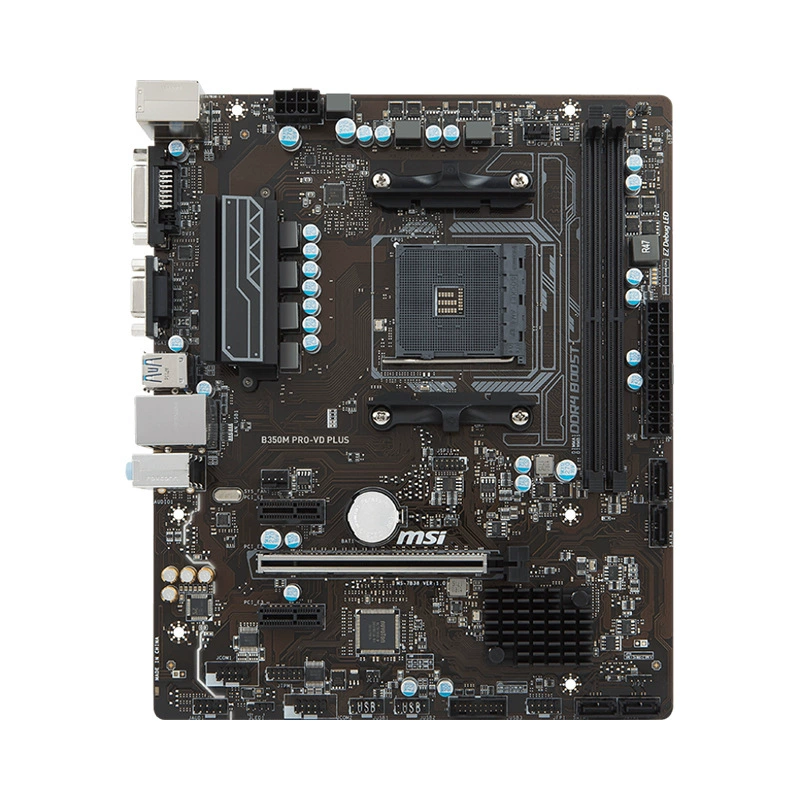 Материнская плата Micro-Star B350M Pro-VD Plus игровая поддерживает интерфейс AM4 DDR4