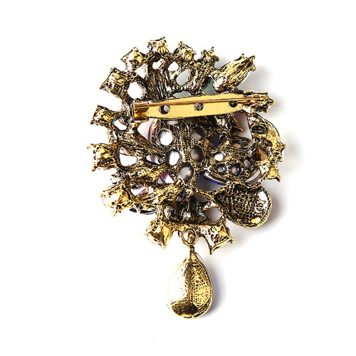 Korean-style fashionable creative personalized crystal glass brooch and hairpin for women's clothing accessories