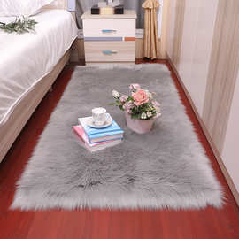 白色毛绒床边地毯卧室满铺仿羊毛地毯飘窗长毛地垫客厅橱窗毯