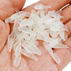 路亞餌麵包蟲軟餌夜光1.6cm/0.13g小麵包蟲假餌跨境仿真軟魚餌