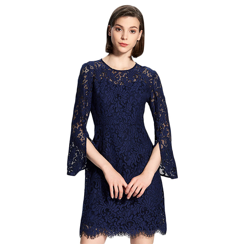 factory high-grade Women's wear machining OEM Small quantities customized Europe and America Woven Lace Dress