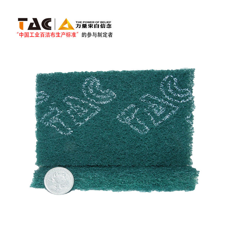 绿色不锈钢拉丝布打磨除锈重油污海绵擦红色7447金刚砂片装|ru