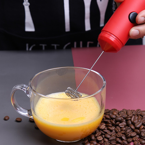 Cross-mirror handheld electric egg beater coffee milk frother multi-purpose blender small milk frother stainless steel