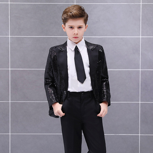 Children's colorful sequined suit dance piano performance boy's June 1st handsome host glittering performance dress top