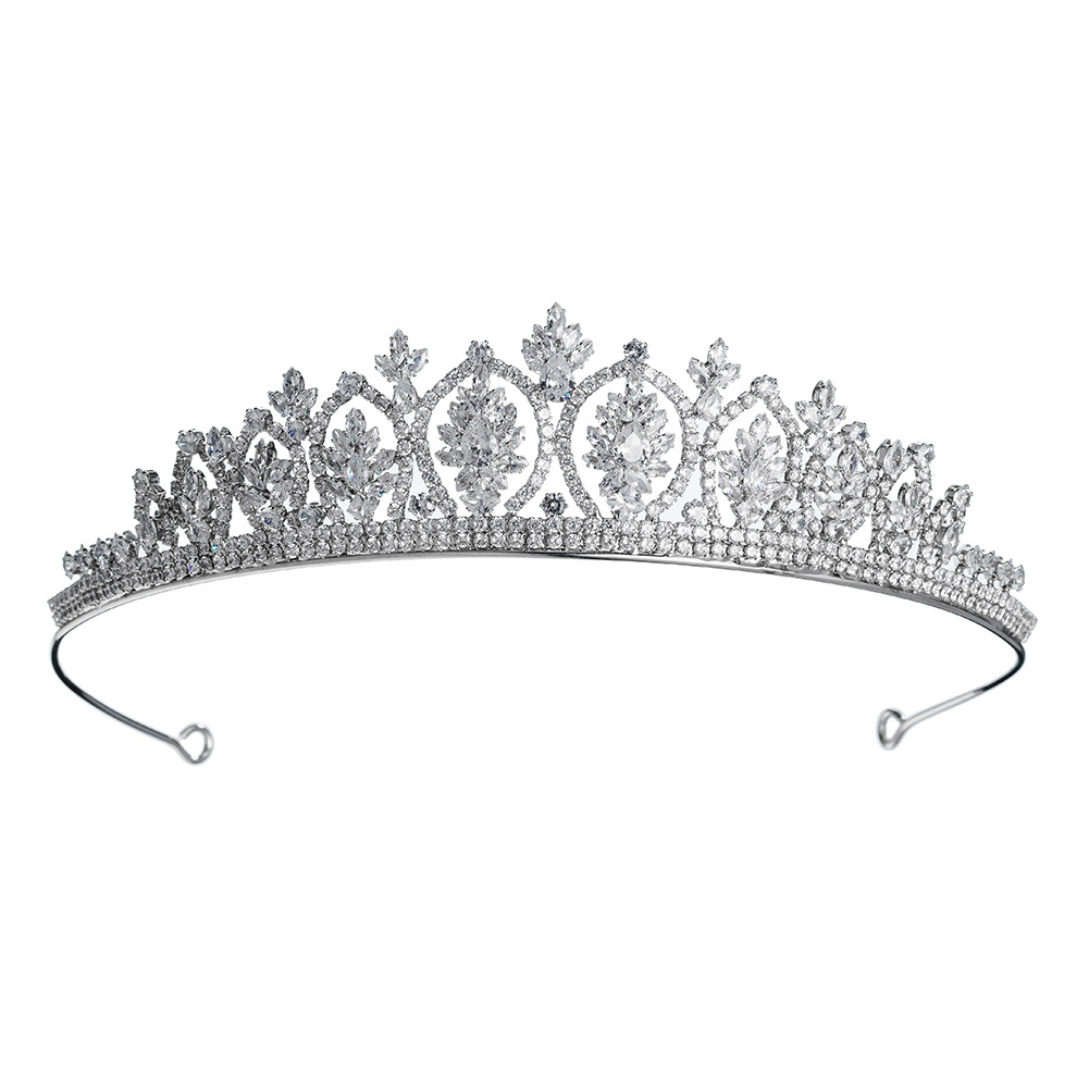 Fashion New Crown Diamond Headband Zircon Crown Bridal Headdress Wedding Jewelry display picture 1